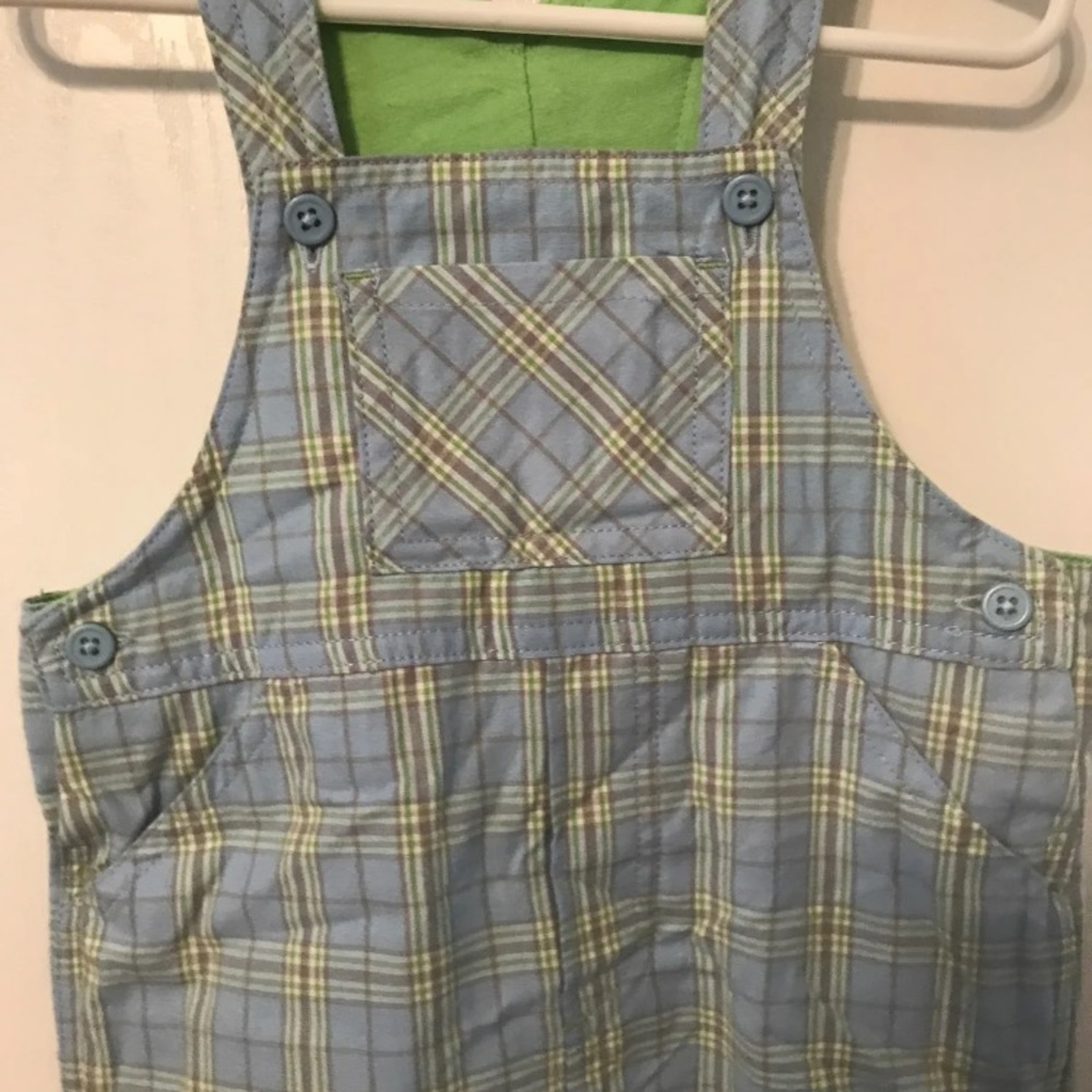 Toddler plaid overalls 12M